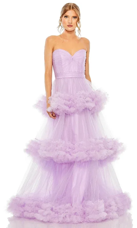 Fashion Comfort Mac Duggal 68490 - Ruffle Tulle Tiered Strapless Ballgown