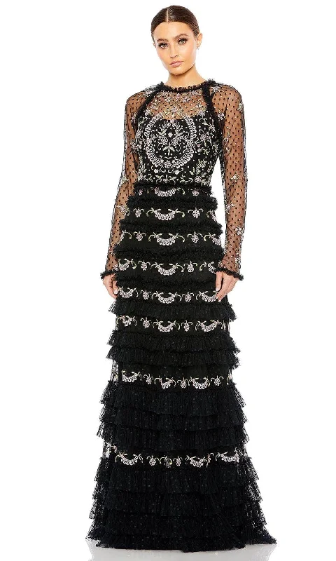 Relaxed Chic Mac Duggal 8030 - Long Sleeve Embellished Evening Dress