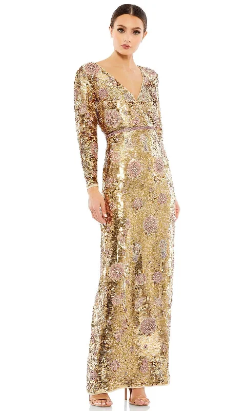 Cozy Chic Wear Mac Duggal 93615 - Floral Sequined Sheath Long Dress