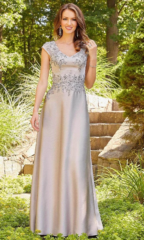 Versatile Style Mori Lee 72519 - Short Sleeve Crystal Embellished Long Dress