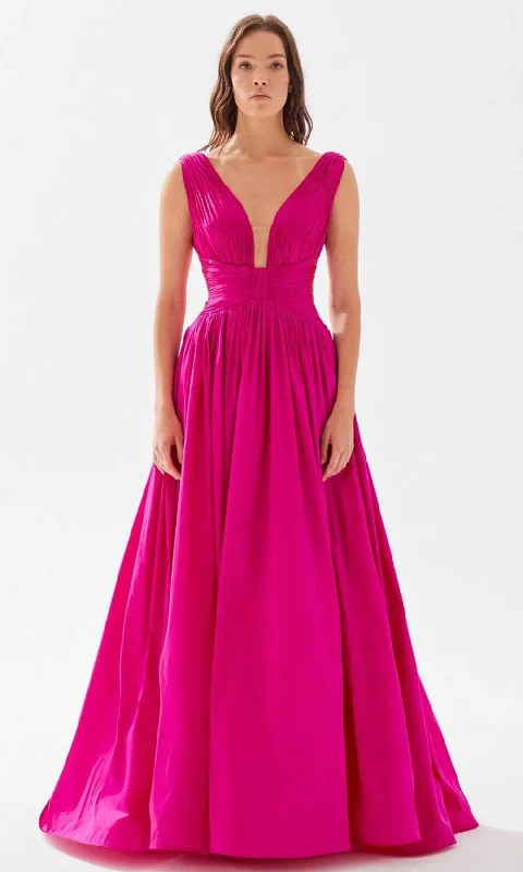 Effortless Looks Tarik Ediz 52062 - Ruched Provocative Taffeta Gown