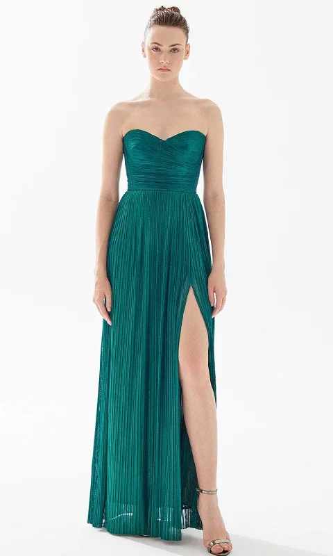 Cozy Essentials Tarik Ediz 98206 - Pleated Sweetheart Evening Gown