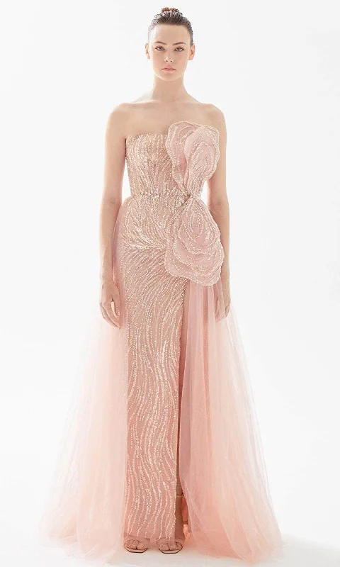 Timeless Outfits Tarik Ediz 98308 - Strapless Beaded Evening Dress