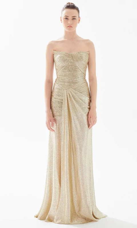 Stylish Jackets Tarik Ediz 98323 - Strapless Shimmer Trumpet Evening Gown