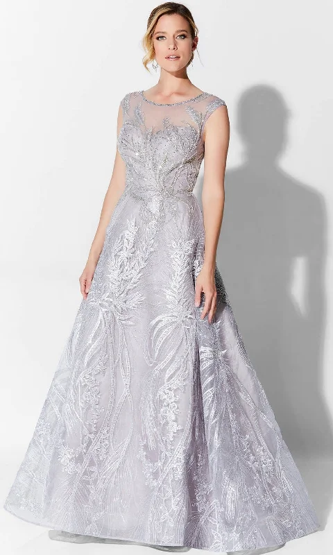 Relaxed Tops Ivonne D 122D61 - Embroidered Tulle Evening Gown