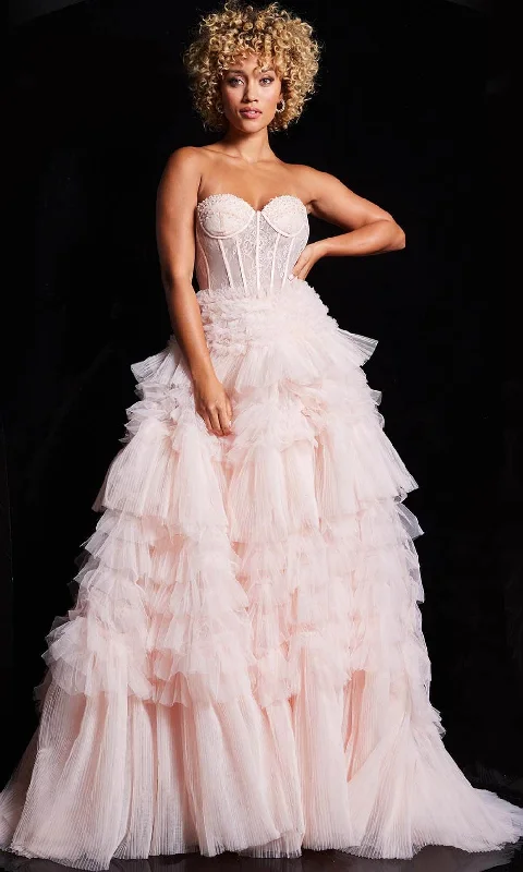 Sporty Wear Jovani 38540 - Strapless Ruffle Ballgown