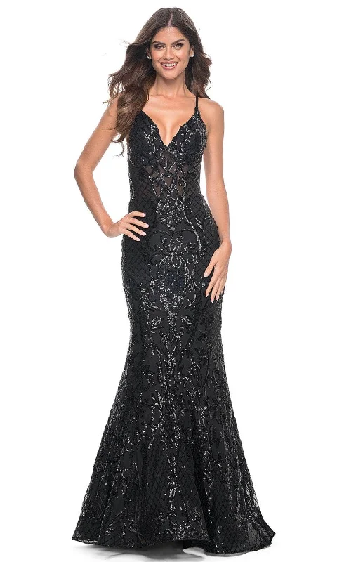 Comfy Chic Wear La Femme 31943 - Sequin Pattern Prom Dress