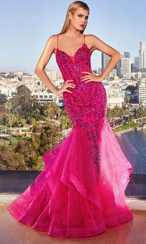 Comfy Dress Ladivine CM353 - Sequin V-Neck Prom Gown