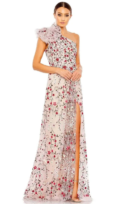 Cozy Lifestyle Mac Duggal 20331 - Floral Asymmetric Evening Gown