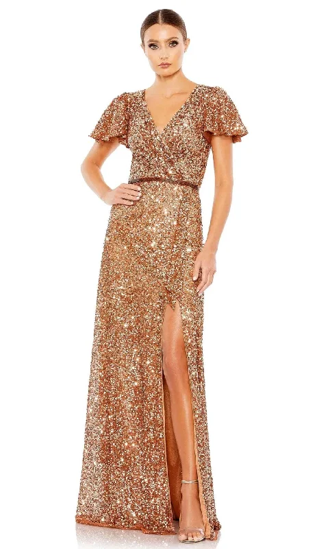 Weekend Comfort Wear Mac Duggal 5540 - Sequin V-Neck Long Mother of the Groom Dress