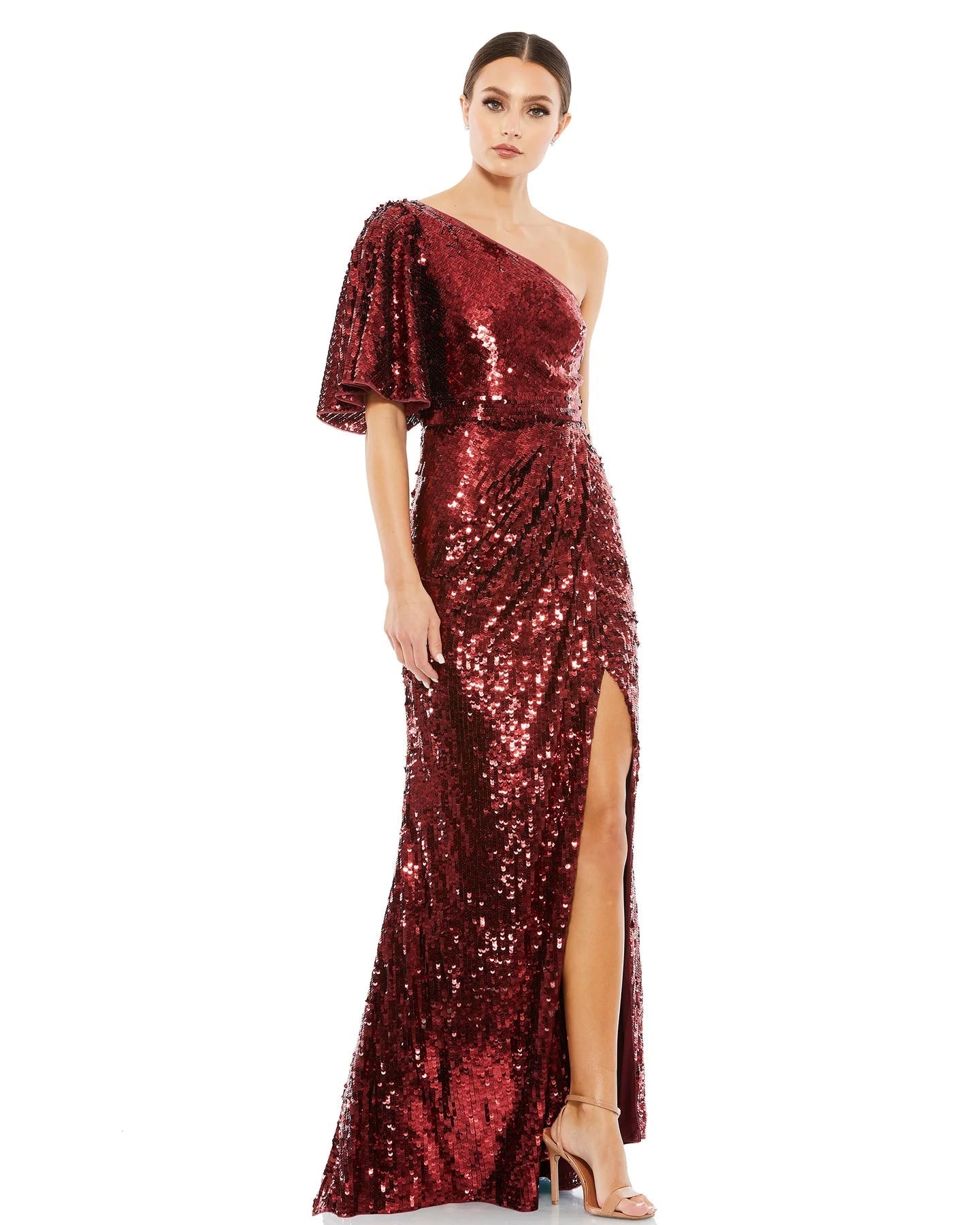 Simple Looks Mac Duggal - 93540 Asymmetric Sequined Gown