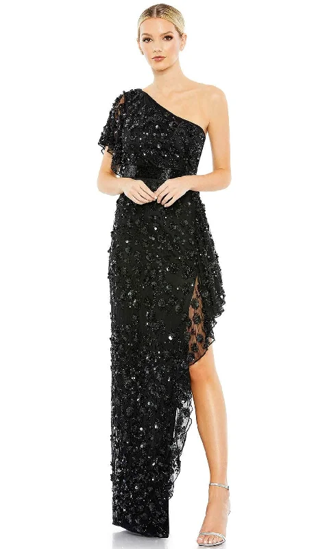 Comfortable Lounge Wear Mac Duggal 93687 - Asymmetrical One Shoulder Strap High Low Dress